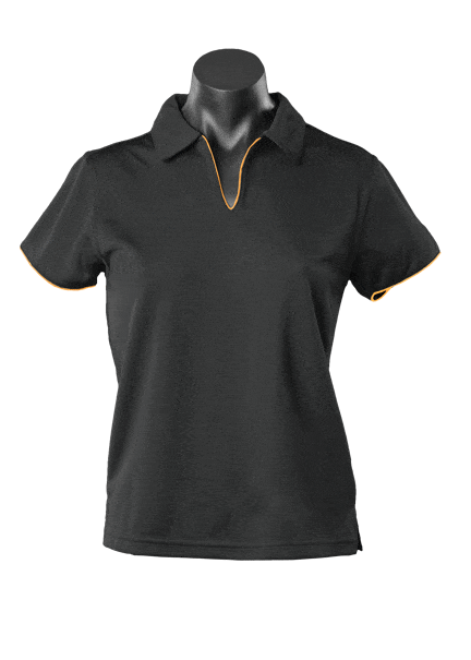 Aussie Pacific Polos / Shirts Black/Gold / 8 Aussie Pacific Yarra Ladies Polo