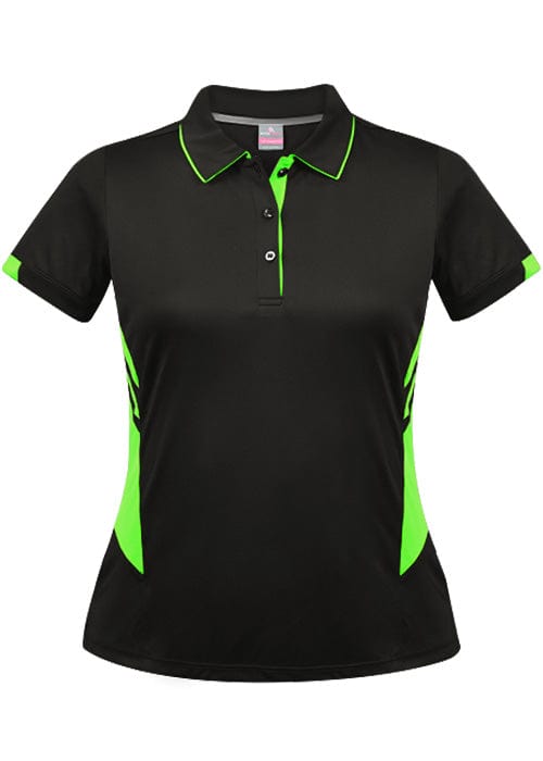 Aussie Pacific Polos / Shirts Black/Neon Green / 4 Aussie Pacific Tasman Ladies Polo