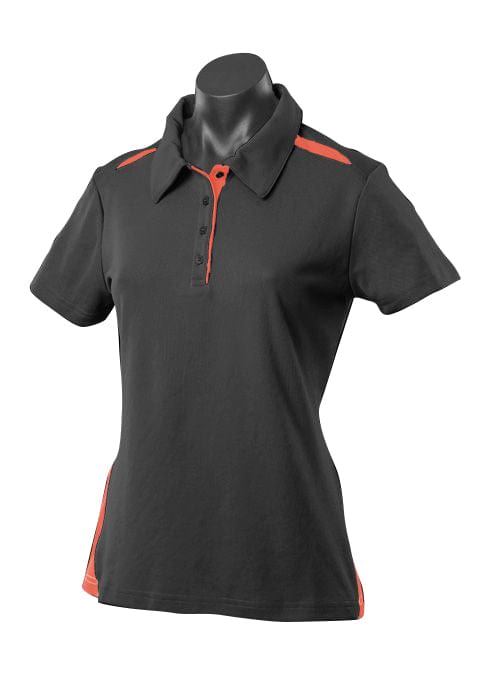 Aussie Pacific Polos / Shirts Black/Orange / 6 Aussie Pacific Paterson Ladies Polo