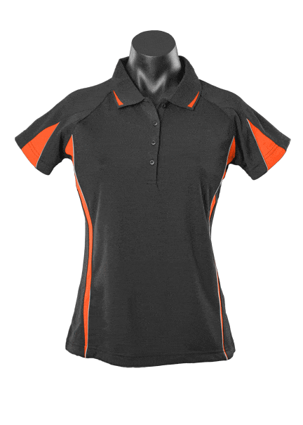 Aussie Pacific Polos / Shirts Black/Orange / 8 Aussie Pacific Eureka Ladies Polo