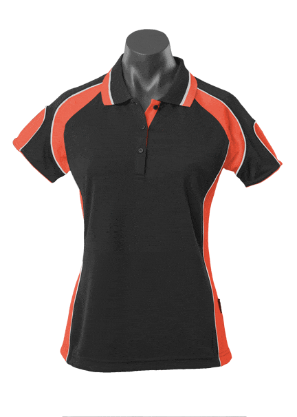 Aussie Pacific Polos / Shirts Black/Orange / 8 Aussie Pacific Murray Ladies Polo
