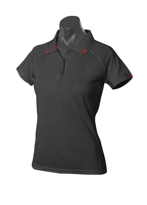 Aussie Pacific Polos / Shirts Black/Red / 6 Aussie Pacific Flinders Ladies Polo