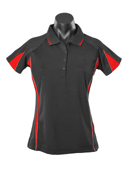 Aussie Pacific Polos / Shirts Black/Red / 8 Aussie Pacific Eureka Ladies Polo