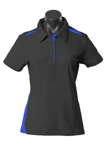 Aussie Pacific Polos / Shirts Black/Royal / 6 Aussie Pacific Paterson Ladies Polo