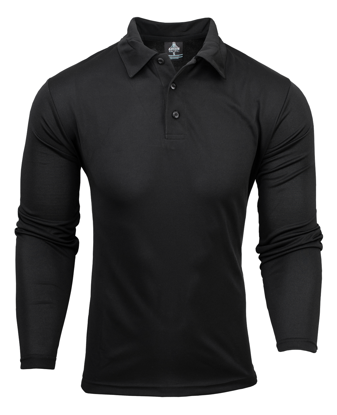 Aussie Pacific Polos / Shirts Black / S Aussie Pacific Botany Men's Long Sleeve Polo