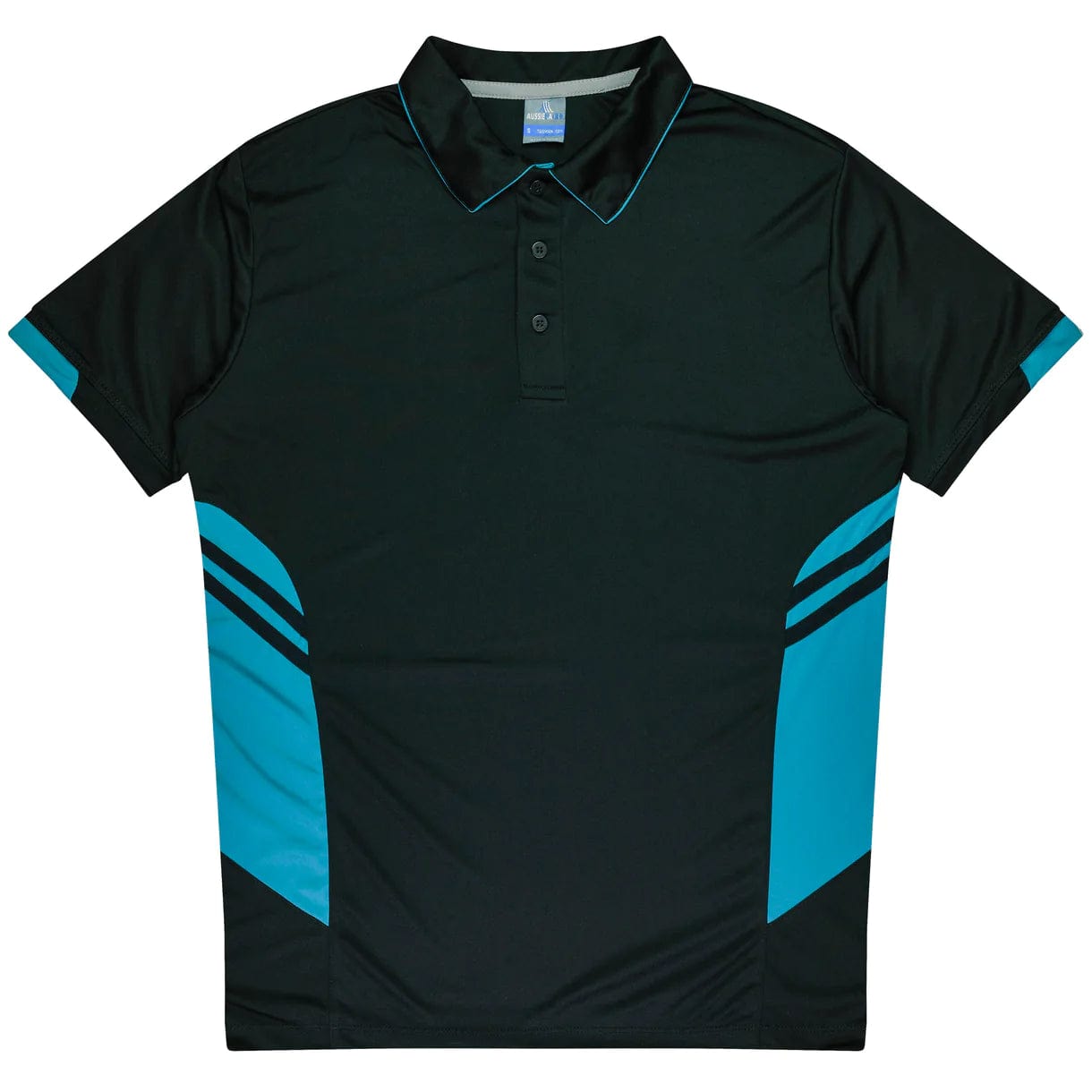 Aussie Pacific Polos / Shirts Black/Teal / 4 Aussie Pacific Tasman Kids Polo