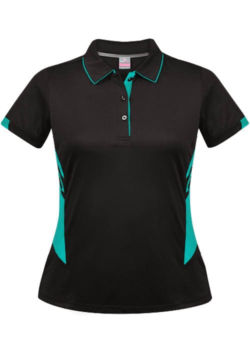 Aussie Pacific Polos / Shirts Black/Teal / 4 Aussie Pacific Tasman Ladies Polo