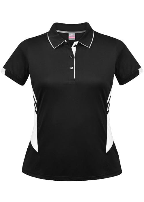 Aussie Pacific Polos / Shirts Black/White / 4 Aussie Pacific Tasman Ladies Polo