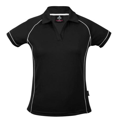 Aussie Pacific Polos / Shirts Black/White / 6 Aussie Pacific Endeavour Ladies Polo
