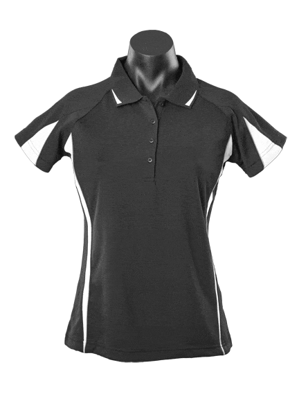 Aussie Pacific Polos / Shirts Black/White / 8 Aussie Pacific Eureka Ladies Polo