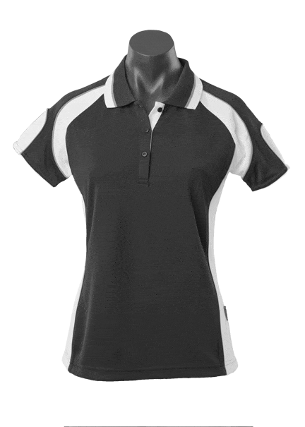 Aussie Pacific Polos / Shirts Black/White / 8 Aussie Pacific Murray Ladies Polo