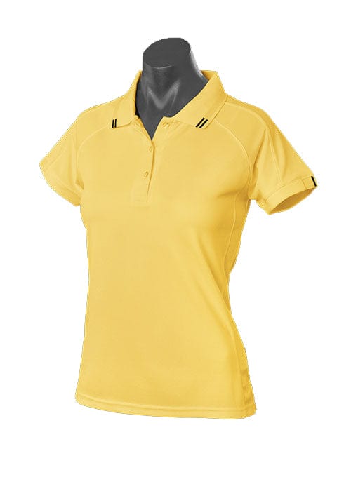 Aussie Pacific Polos / Shirts Canary/Black / 6 Aussie Pacific Flinders Ladies Polo
