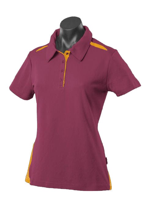 Aussie Pacific Polos / Shirts Maroon/Gold / 6 Aussie Pacific Paterson Ladies Polo