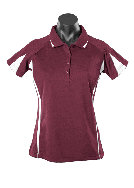 Aussie Pacific Polos / Shirts Maroon/White / 8 Aussie Pacific Eureka Ladies Polo