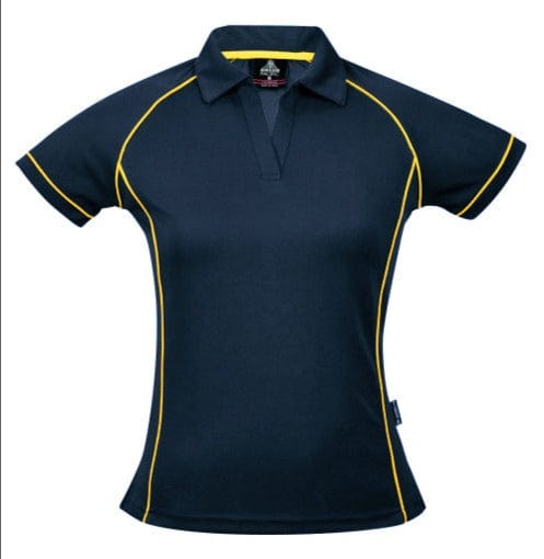 Aussie Pacific Polos / Shirts Navy/Gold / 6 Aussie Pacific Endeavour Ladies Polo