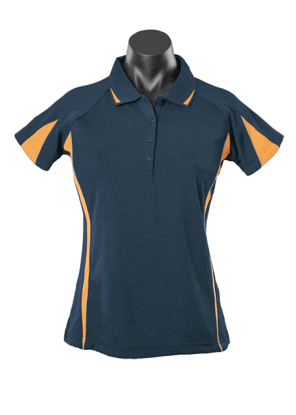 Aussie Pacific Polos / Shirts Navy/Gold / 8 Aussie Pacific Eureka Ladies Polo