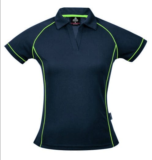 Aussie Pacific Polos / Shirts Navy/Green / 6 Aussie Pacific Endeavour Ladies Polo