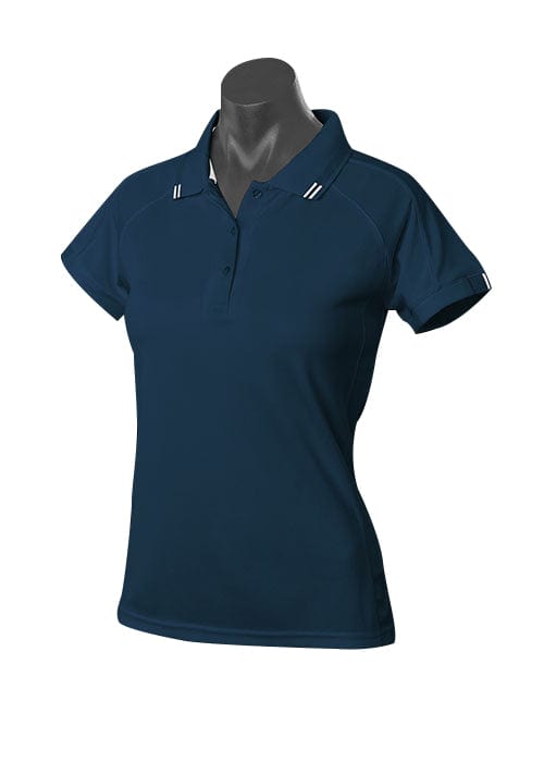 Aussie Pacific Polos / Shirts Navy/White / 6 Aussie Pacific Flinders Ladies Polo