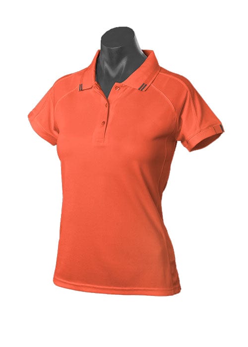 Aussie Pacific Polos / Shirts Orange/Slate / 6 Aussie Pacific Flinders Ladies Polo