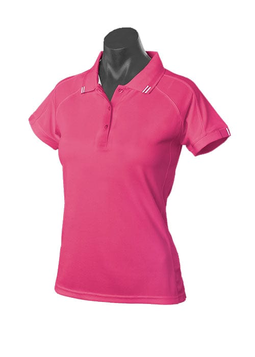 Aussie Pacific Polos / Shirts Pink/White / 6 Aussie Pacific Flinders Ladies Polo