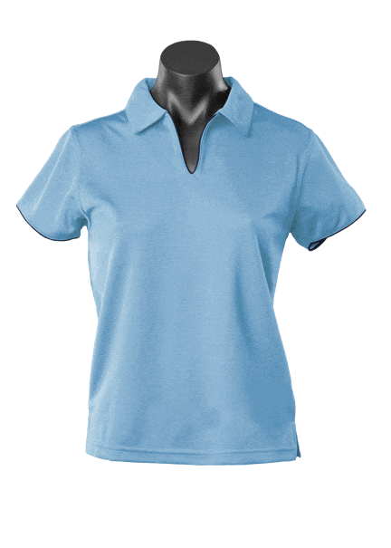 Aussie Pacific Polos / Shirts Sky/Navy / 8 Aussie Pacific Yarra Ladies Polo