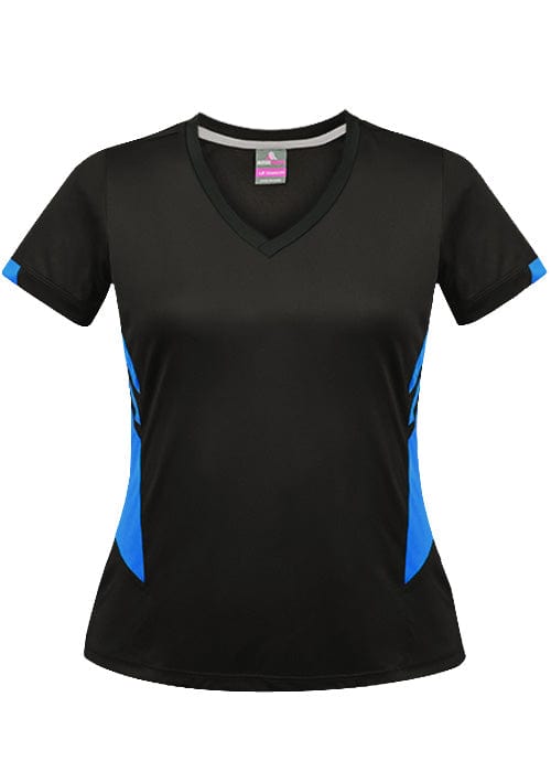 Aussie Pacific T-Shirts Black/Cyan / 4 Aussie Pacific Tasman Ladies Tee