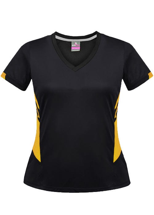Aussie Pacific T-Shirts Black/Gold / 4 Aussie Pacific Tasman Ladies Tee