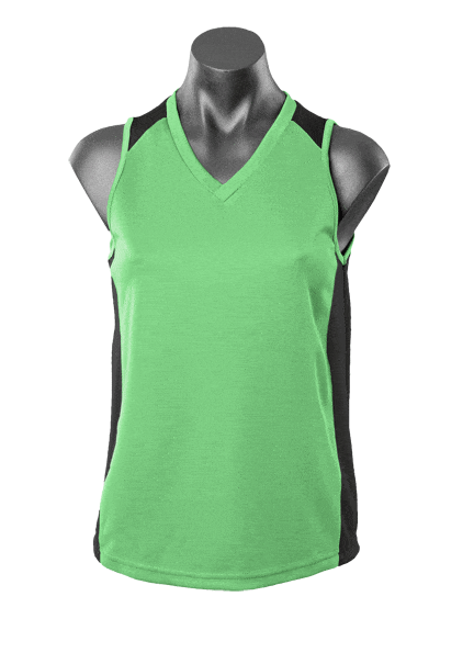 Aussie Pacific Tanks / Singlets Apple/Black / 8 Aussie Pacific Premier Ladies Singlet
