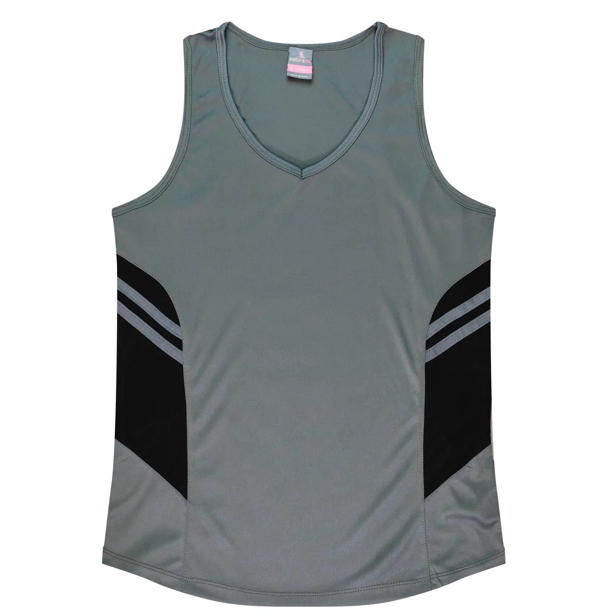 Aussie Pacific Tanks / Singlets Ashe/Black / 6 Aussie Pacific Tasman Ladies Singlet