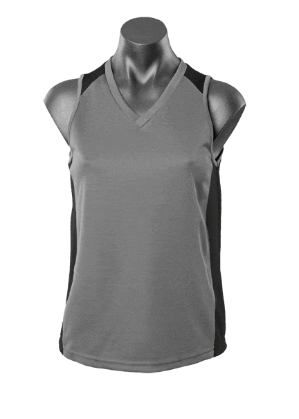 Aussie Pacific Tanks / Singlets Ashe/Black / 8 Aussie Pacific Premier Ladies Singlet
