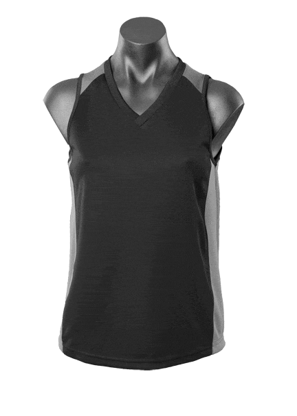Aussie Pacific Tanks / Singlets Black/Ashe / 8 Aussie Pacific Premier Ladies Singlet