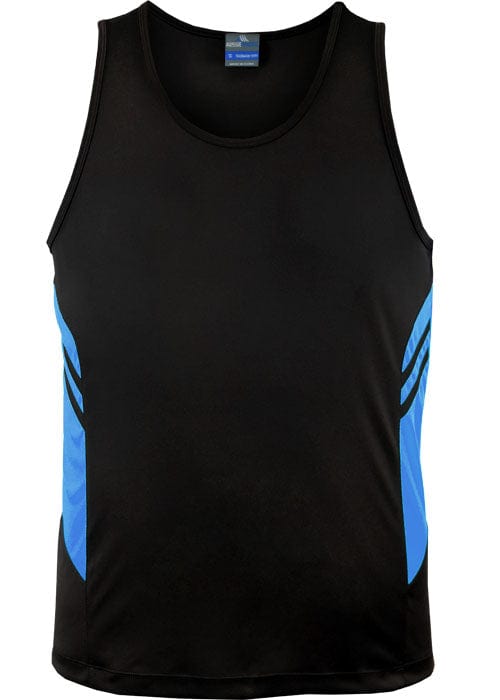 Aussie Pacific Tanks / Singlets Black/Cyan / S Aussie Pacific Tasman Men's Singlet