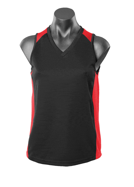 Aussie Pacific Tanks / Singlets Black/Red / 8 Aussie Pacific Premier Ladies Singlet
