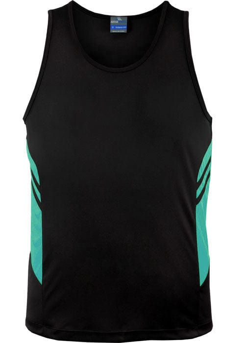 Aussie Pacific Tanks / Singlets Black/Teal / S Aussie Pacific Tasman Men's Singlet