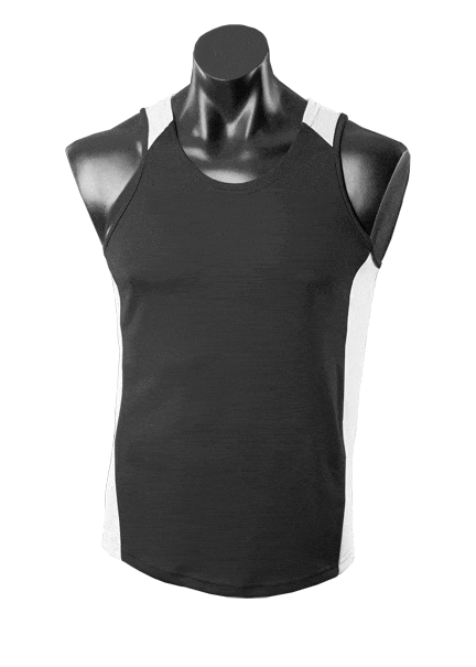 Aussie Pacific Tanks / Singlets Black/White / S Aussie Pacific Premier Men's Singlet