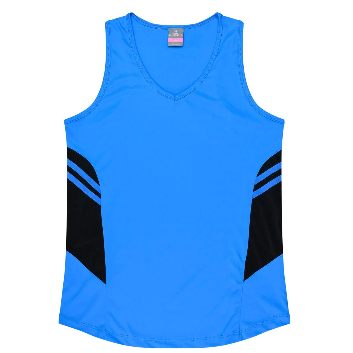 Aussie Pacific Tanks / Singlets Cyan/Black / 6 Aussie Pacific Tasman Ladies Singlet