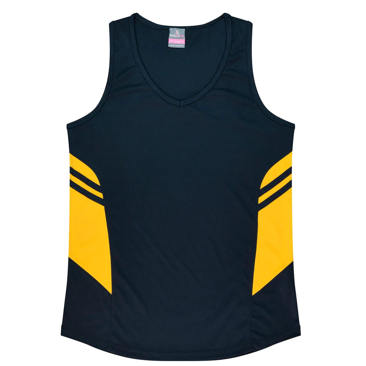 Aussie Pacific Tanks / Singlets Navy/Gold / 6 Aussie Pacific Tasman Ladies Singlet