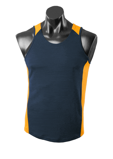 Aussie Pacific Tanks / Singlets Navy/Gold / S Aussie Pacific Premier Men's Singlet