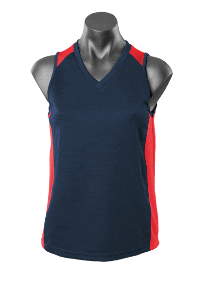 Aussie Pacific Tanks / Singlets Navy/Red / 8 Aussie Pacific Premier Ladies Singlet