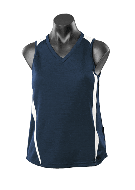 Aussie Pacific Tanks / Singlets Navy/White / 8 Aussie Pacific Eureka Ladies Singlet