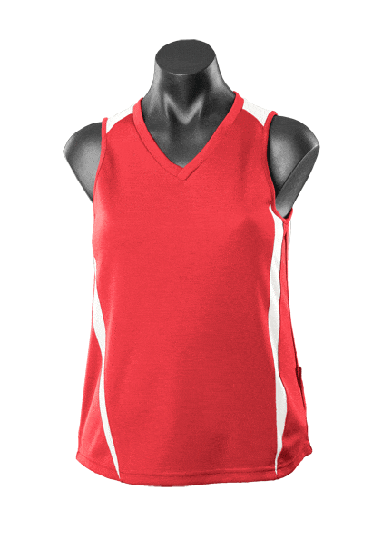 Aussie Pacific Tanks / Singlets Red/White / 8 Aussie Pacific Eureka Ladies Singlet