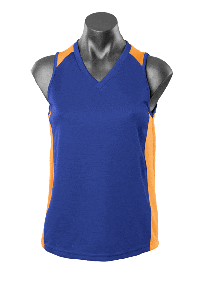 Aussie Pacific Tanks / Singlets Royal/Gold / 8 Aussie Pacific Premier Ladies Singlet