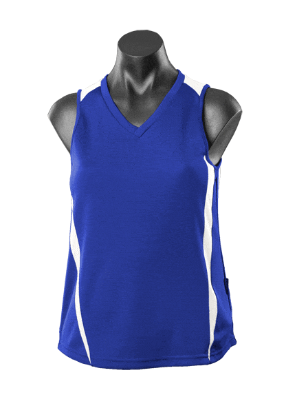 Aussie Pacific Tanks / Singlets Royal/White / 8 Aussie Pacific Eureka Ladies Singlet