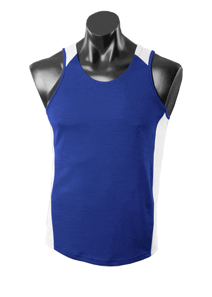 Aussie Pacific Tanks / Singlets Royal/White / S Aussie Pacific Premier Men's Singlet