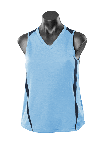 Aussie Pacific Tanks / Singlets Sky/Navy / 8 Aussie Pacific Eureka Ladies Singlet