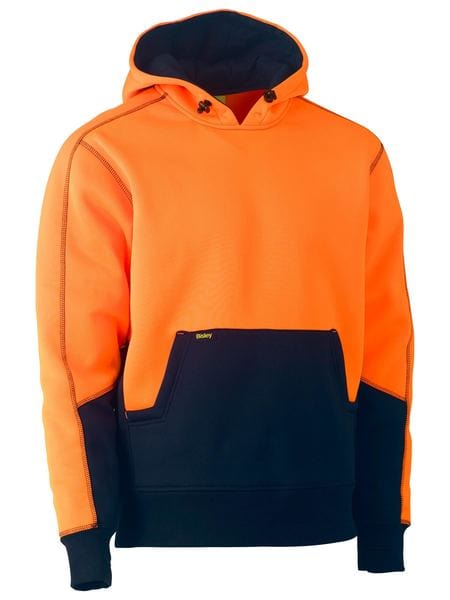 Bisley Hoodies Orange/Navy / XS Bisley Hi Vis Fleece Hoodie Pullover