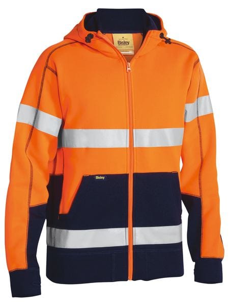 Bisley Hoodies Orange/Navy / XS Bisley Taped Hi Vis Fleece Hoodie