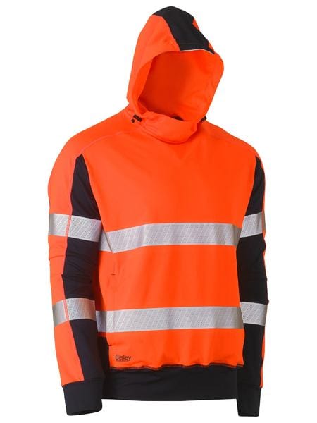 Bisley Hoodies Orange/Navy / XS Bisley Two Tone Hi Vis Contrast 4 Way Stretchy Hoodie