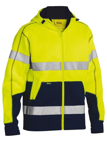 Bisley Hoodies Yellow/Navy / XS Bisley Taped Hi Vis Fleece Hoodie