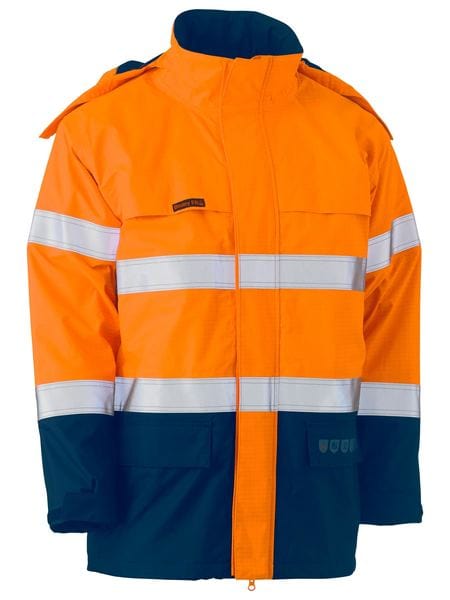 Bisley Jackets / Vests Orange/Navy / XS Bisley Taped Hi Vis FR Wet Weather Shell Jacket